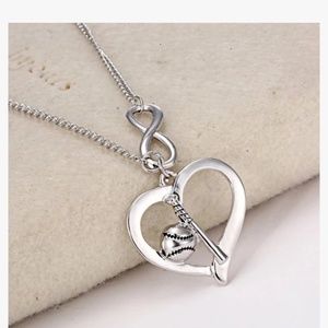 Necklaces baseball lovers bat, ball, infinity and